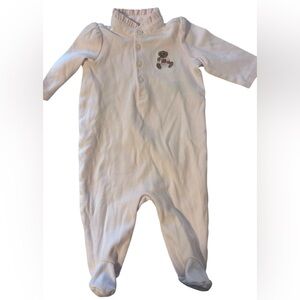 Ralph Lauren‎ Light Pink Footed Slipper with Teddy Bear on Chest Size 3mo Soft